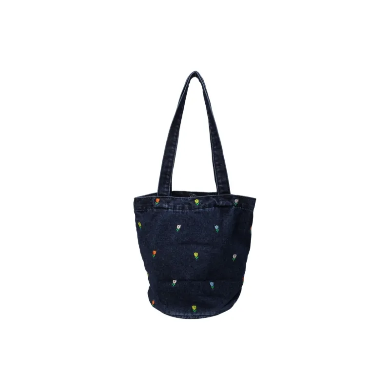 Yalu Denim Shoulder Bag Regular Women's Black/Dark Blue/Light Blue-8