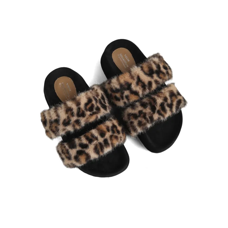 DOLIN COLLECTION Slip Resistant Slide Slippers Women's Leopard Print-2