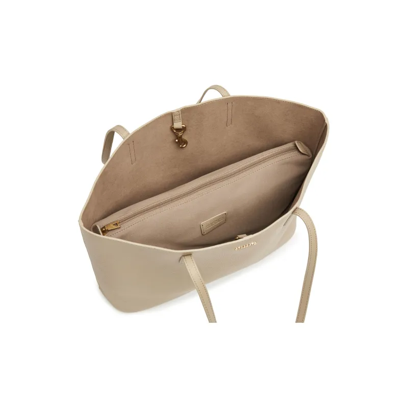 Staccato Cow Leather Tote Bag, Shoulder Bag Tubas Women's Vintage Black/Elegant Apricot-8
