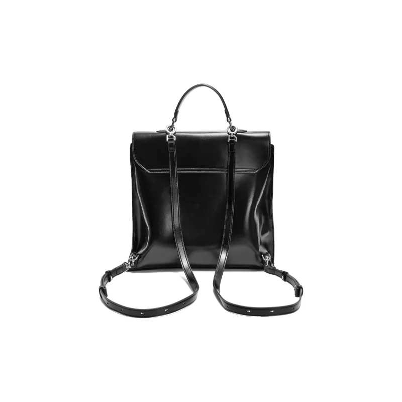 BELLE Artificial Leather Backpack Women's Black, Khaki-3