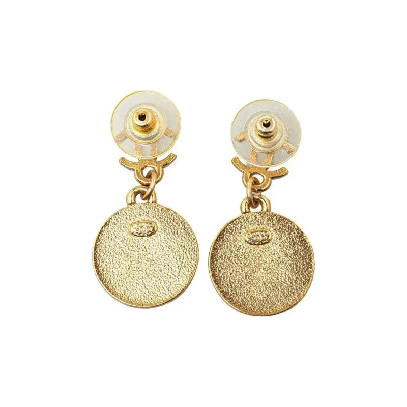 CHANEL 2001 Cc Star Dangle Earrings-2
