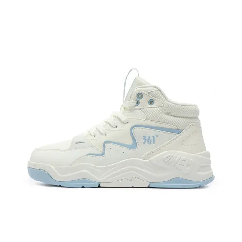 361° Anti-Slip Wear-Resistant High-Top Skateboard Shoes Women's White Blue