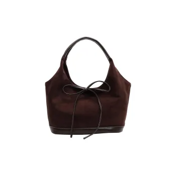 Morellybear Leather Velvet Shoulder Bag Women's Coffee/Brown/Khaki