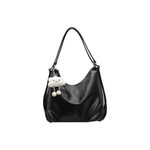 Morellybear PU Shoulder Bag Regular Women's Black/Ecru/Khaki/Coffee
