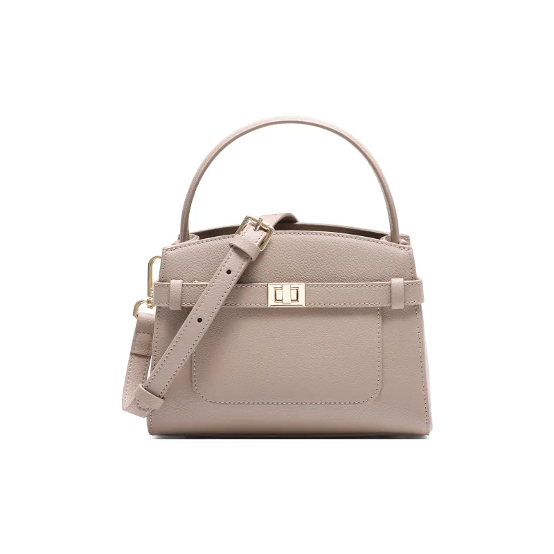 BELLE Split Cow Leather Kelly Bag, Shoulder Bag, Crossbody Bag, Handbag Medium Size Women's Multicolor-14