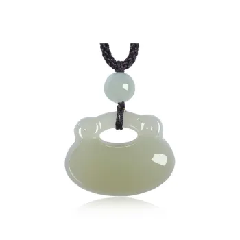 BYTHERE Hetian Jade Necklaces Pale Greenish White Jade Unisex