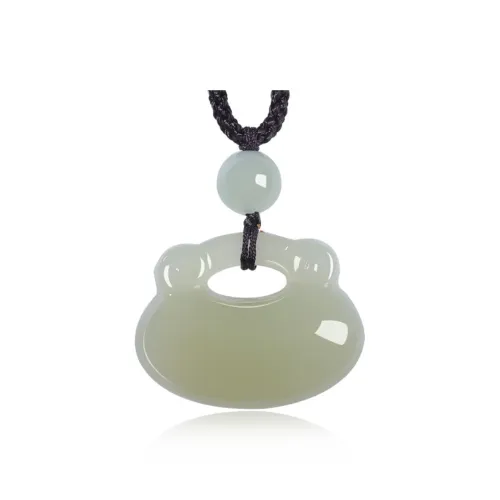 BYTHERE Hetian Jade Necklaces Pale Greenish White Jade Unisex