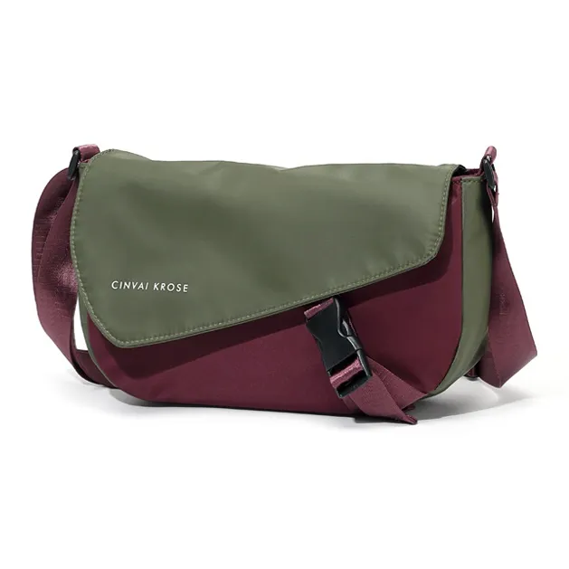 CinvaiKrose Polyester Urban Techwear Messenger Bag, Shoulder Bag, Crossbody Bag Small Size Men's Green/Black-1
