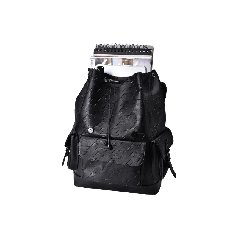 ONRF PVC Backpacks Backpack Laptop Bags Large Size Unisex Black-2