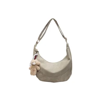 Morellybear PU Shoulder Bag Women's Khaki/Ecru/Blue/Dark Tea