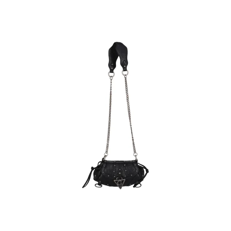 GUESS Leather Crossbody Bag, Shoulder Bag Mini Women's Black-3