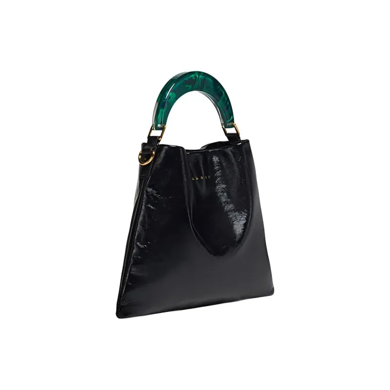 MARNI Leather Hobo Bag Shoulder Bag Crossbody Handbag Small Size Women's Black-1