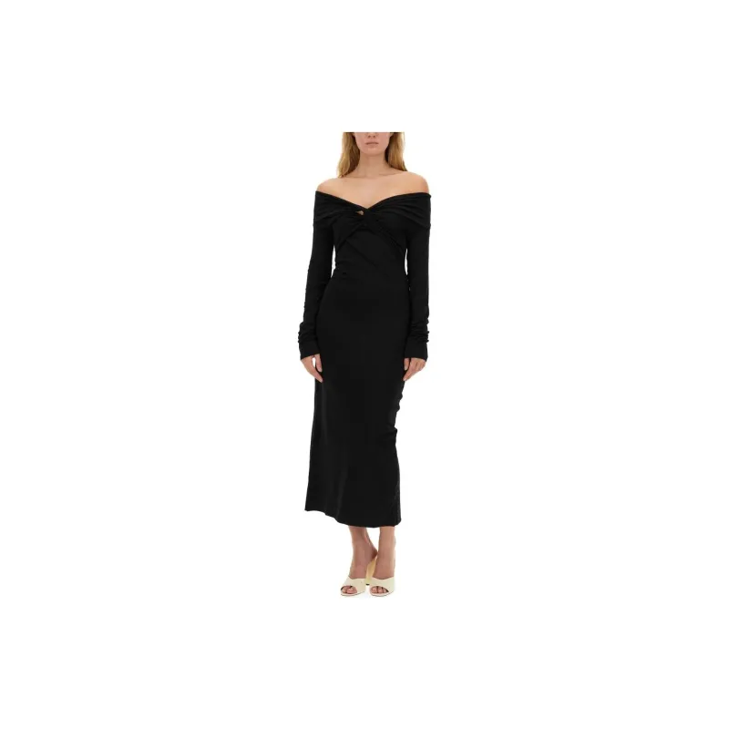 Rotate Off Shoulder Midi Dress-2