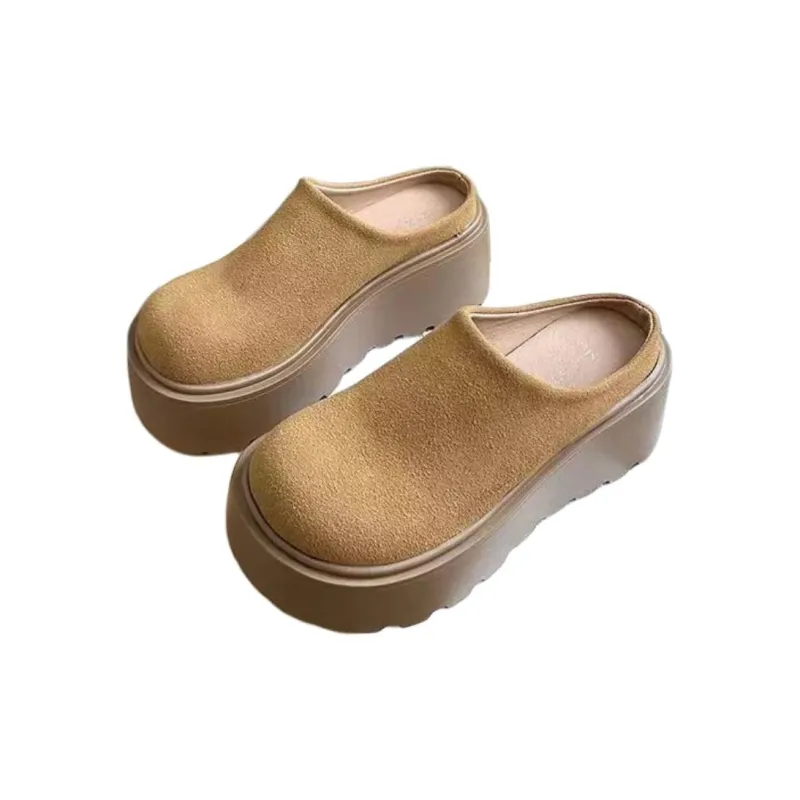 ALPLUME Women's Home Slippers Dark Brown Camel-5
