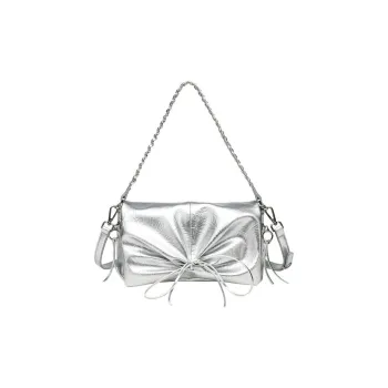 LARTIGENT Microfiber Synthetic Leather Crossbody Bag Shoulder Bag Medium Size Women's Silver
