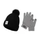 Black Hats & Caps+Gray Gloves