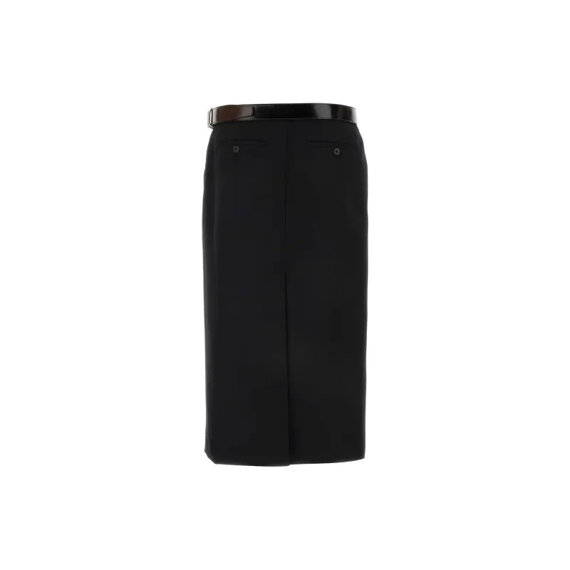PRADA Belted Straight Hem Midi Skirt-1
