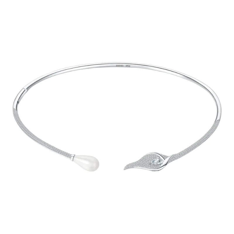 BABYBEI Shell Pearl 925 Sterling Silver Pearl Glamorous Style Elegant Niche Design Advanced Necklaces Women's-0