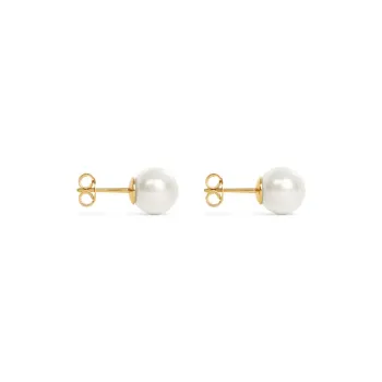 CELINE Brass Earrings Women's White