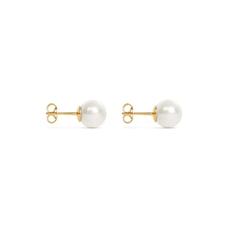CELINE Brass Earrings Women's White-0