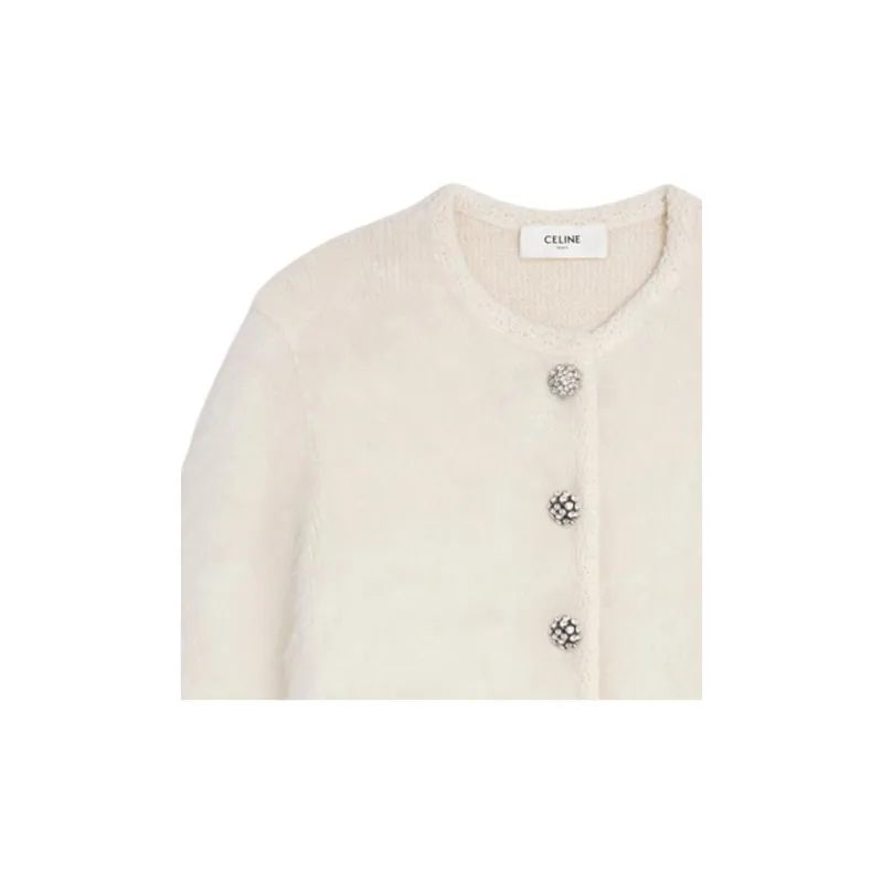 CELINE Cardigan Jacket In Brushed Mohair-3