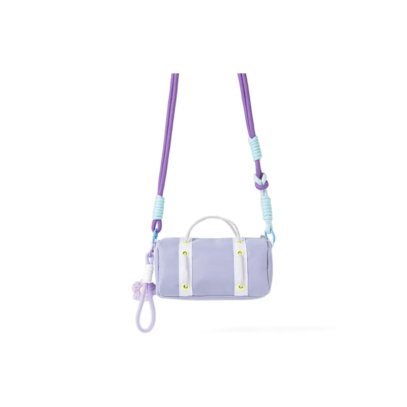 COMBACK Polyester Cylinder Bag, One Shoulder Handbag Trumpets Unisex Blue/Purple-5