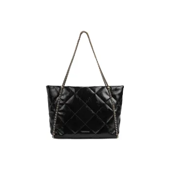 CHARLES&KEITH PU Shoulder Bag Extra Large Women's Black/Grey Gray/Cream Milk White