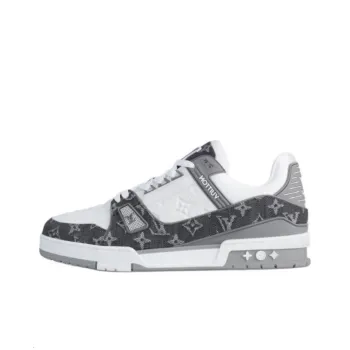 LOUIS VUITTON Trainer Low Top Skateboard Shoes Unisex Gray White