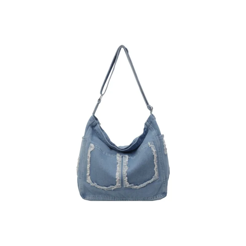 Yalu Denim Shoulder Bag Regular Women's Dark Tea/Light Blue/Dark Blue-0