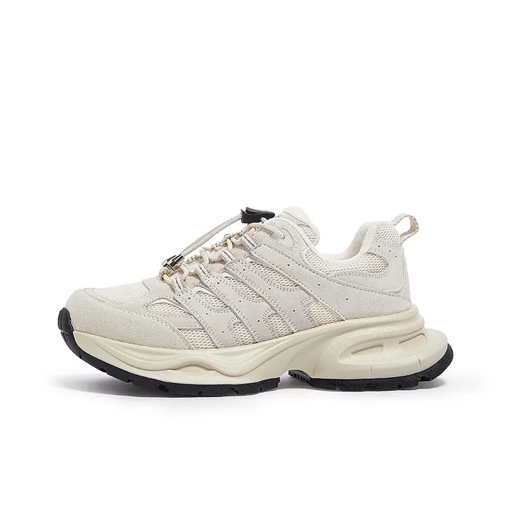 CAMEL Small Silver Fish, Thin Fleece Style Cushioning Height Increasing Thermal Low Top Chunky Sneakers Women's-0