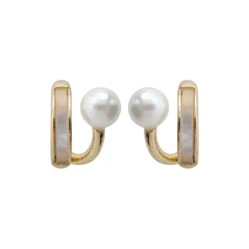 NATURALLYJOJO Faux Pearl Earrings Women's Gold