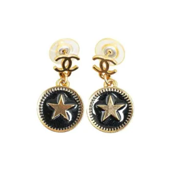CHANEL 2001 Cc Star Dangle Earrings