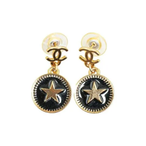 CHANEL 2001 Cc Star Dangle Earrings
