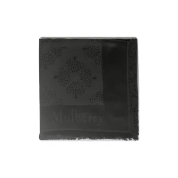 Mulberry Silk Organic Cotton Knit Scarves Men's Black