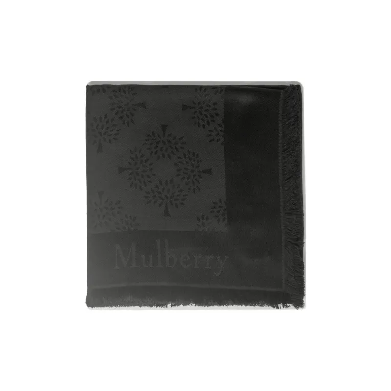 Mulberry Silk Organic Cotton Knit Scarves Men's Black-0
