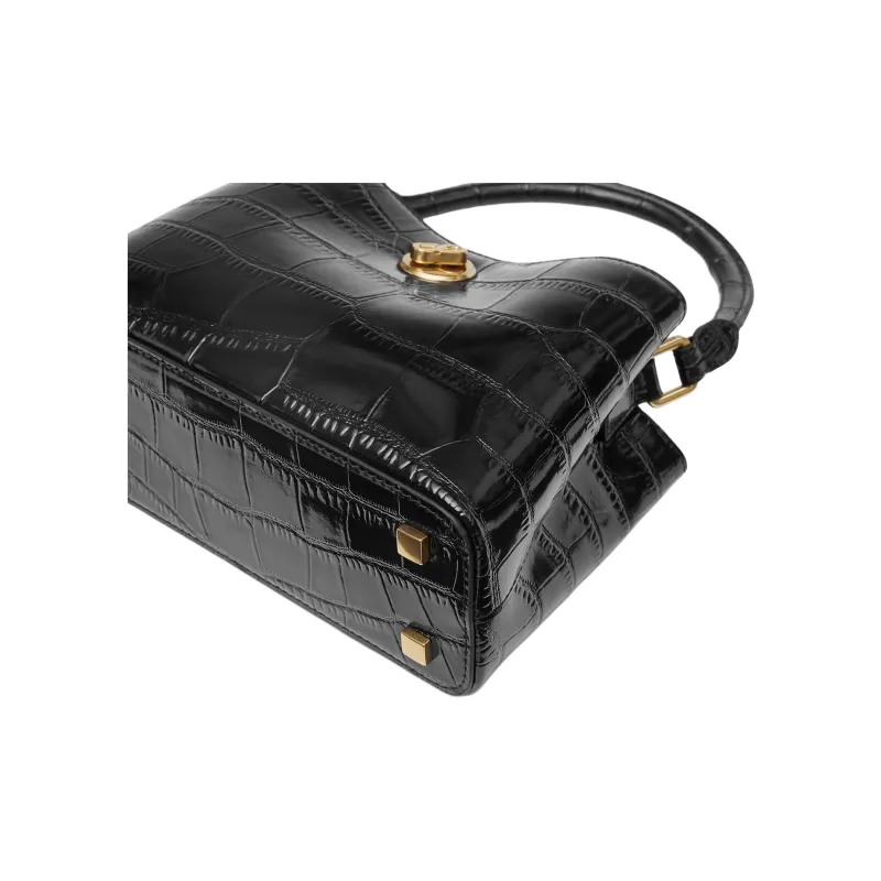 Staccato Cow Leather Handbag Trumpets Women's Vintage Coffee/Classic Black-9