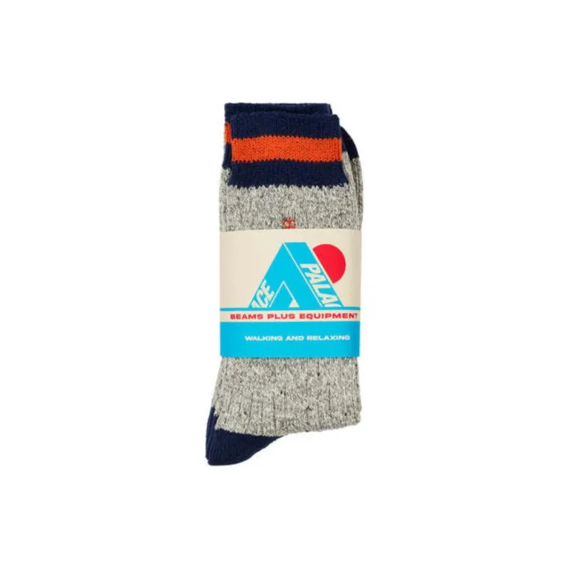 PALACE X Beams Plus 2 Pack Rug Socks 'Grey'-1