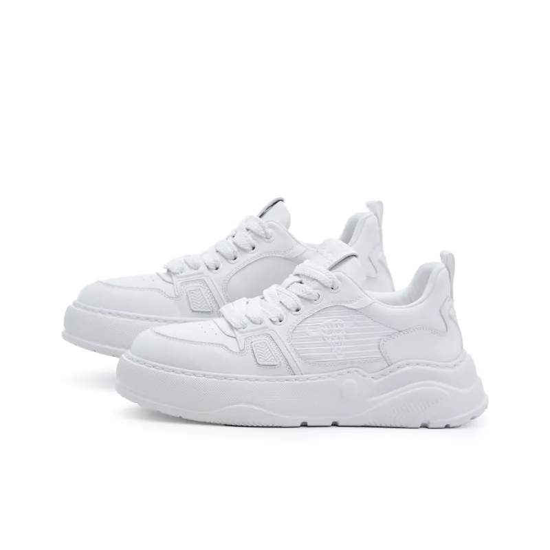 BULLKVIE Low Top Skateboard Shoes Men's White-1