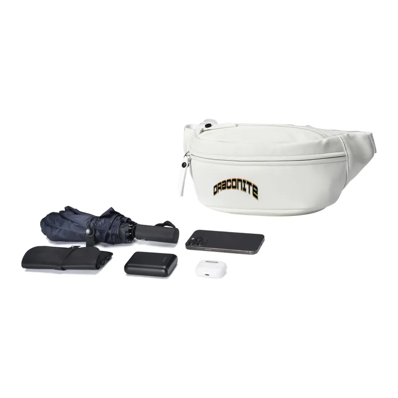 DRACONITE PU One Shoulder Crossbody Bag Sling Bag Fanny Pack Regular Unisex White-4