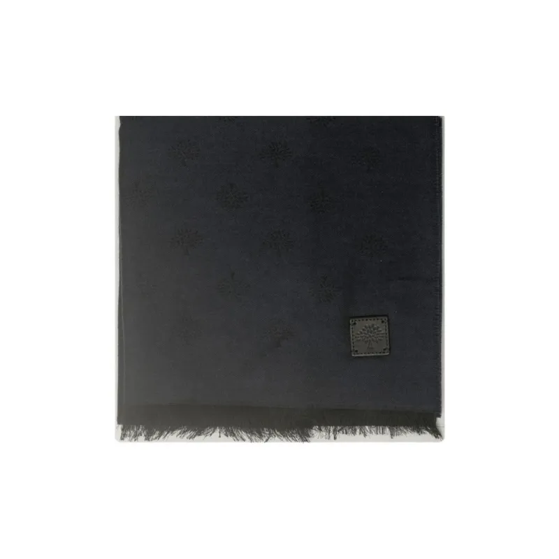 Mulberry Virgin Wool Modal Cotton Knit Scarves Men's Black-2