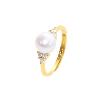 ZHENZHUAOMI Freshwater Pearl Rings Women's