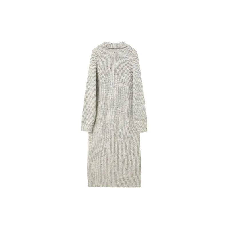 3COLOUR Long Sleeved Dress Women's Oat-1