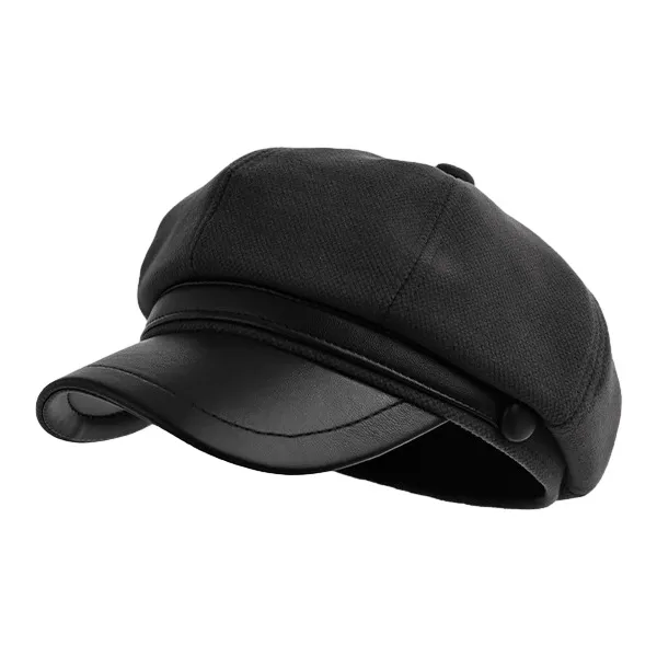 FREE RABBITⅡ Fall And Winter British Style Square Round Face With Visible Small Duck Bill Newsboy Cap Women's-3