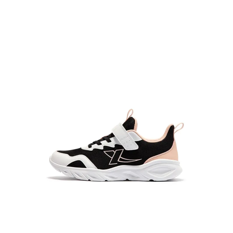 XTEP Anti Slip Wear Resistant Low Top Kids' Running Shoes Black Pink Teenagers-0