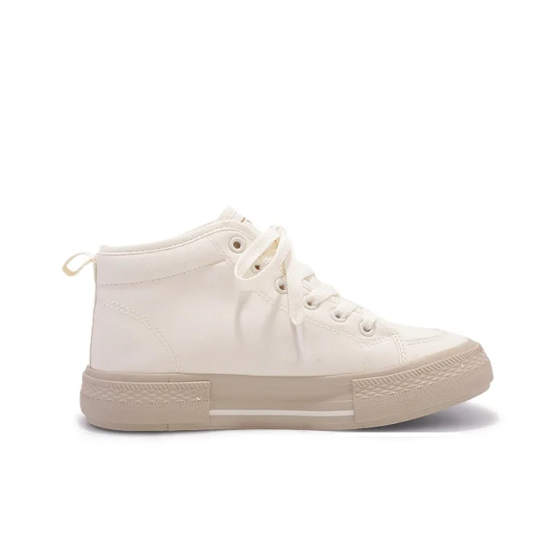 SNXR Non slip Wear resistant Shock Absorption High Top Canvas Shoes Women's Beige-1