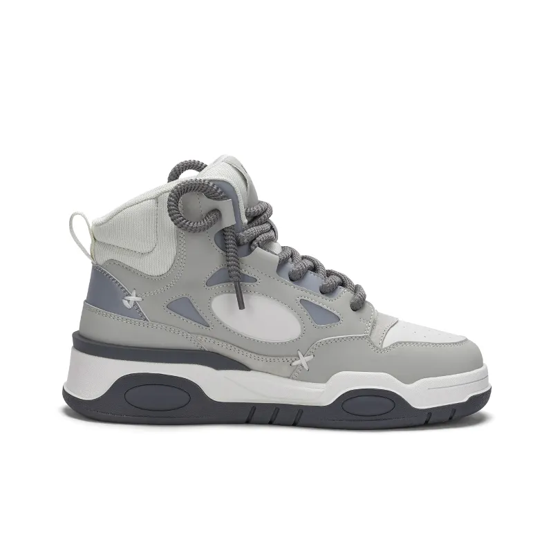 JEEP SPIRIT Coverage Slip Resistant Water Resistant Wear Resistant Height Increasing Skateboard Shoes Men's White Gray-2