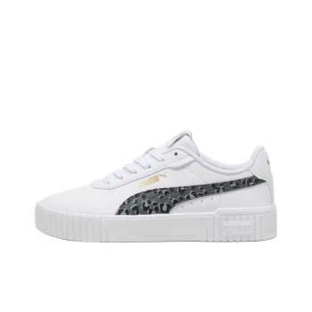 PUMA Carina 2.0 Animal Update Anti-Slip Wear-Resistant Low-Top Kids' Skateboarding Shoes White Black Teenagers