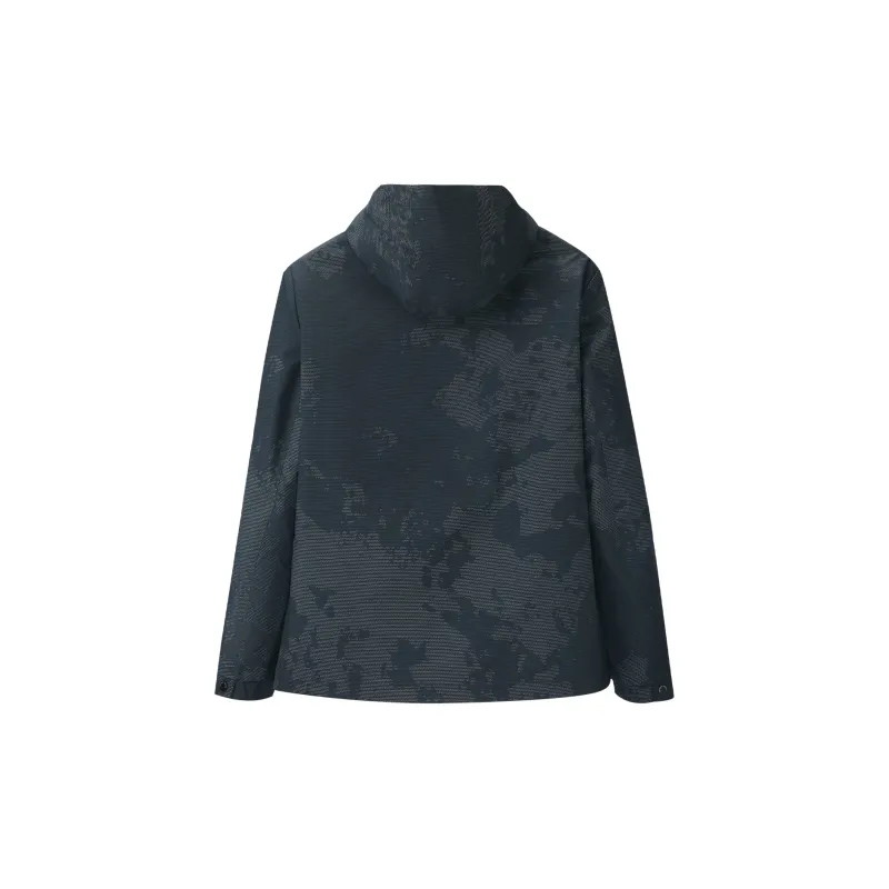 HLA Jackets Men Navy Blue Pattern G0-1