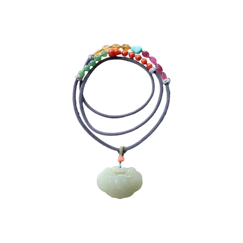 Xifeng Building Hetian Jade Necklaces Jasper Women's-0
