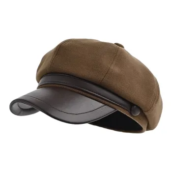 FREE RABBITⅡ Fall And Winter British Style Square Round Face With Visible Small Duck Bill Newsboy Cap Women's